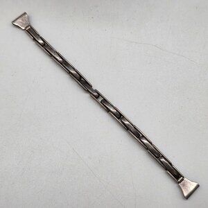 Vintage Sterling Silver Flat Link Wristwatch Bracelet Band Stretch Unisex Jewelr